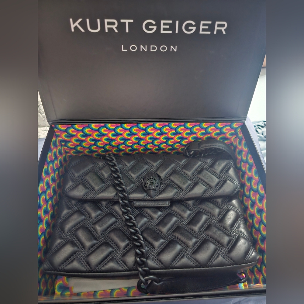Kurt Geiger Black Woven Shoulder Bag